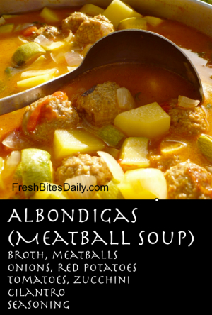 Albondigas (Meatball Soup) at FeshBitesDaily.com