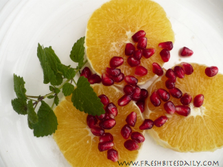 Pomegranate orange salad with a special bit of seasoning