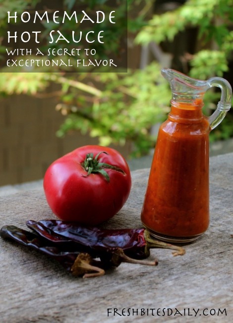 Homemade hot sauce with Pedro's secret flavoring tip for making it FANTASTIC