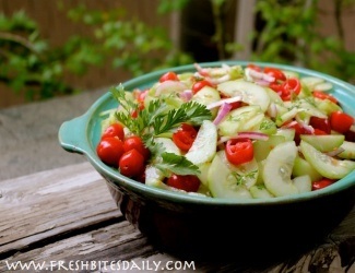 A simple Mexican cucumber salad, tasty enough to share with friends