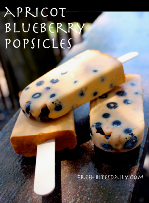 Apricot Blueberry Popsicles at FreshBitesDaily.com