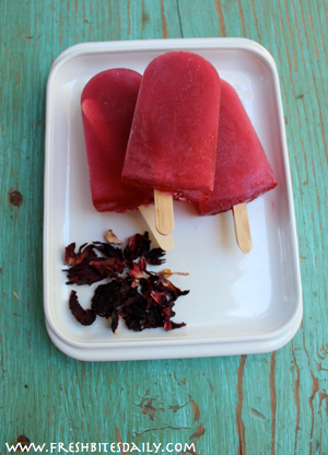 Hibiscus Popsicles at FreshBitesDaily.com