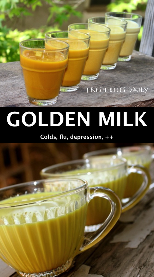 Turmeric milk ("golden milk") for cold, flu, depression, and more!
